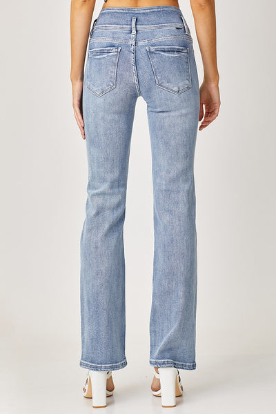 High Rise Triple Button Jeans